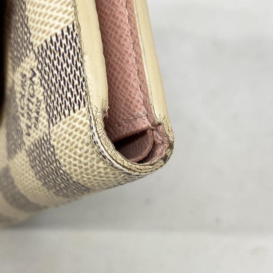 【美品】 ルイヴィトン 財布 ダミエ アズール ヴィクトリーヌ ローズバレリーヌ LOUIS VUITTON（ルイ・ヴィトン） 【6dc2798-h】ルイヴィトン 三つ折り