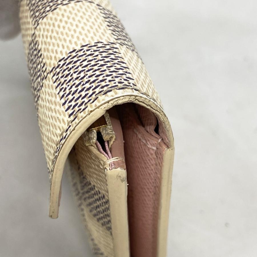 【美品】 ルイヴィトン 財布 ダミエ アズール ヴィクトリーヌ ローズバレリーヌ LOUIS VUITTON（ルイ・ヴィトン） 【6dc2798-h】ルイヴィトン 三つ折り