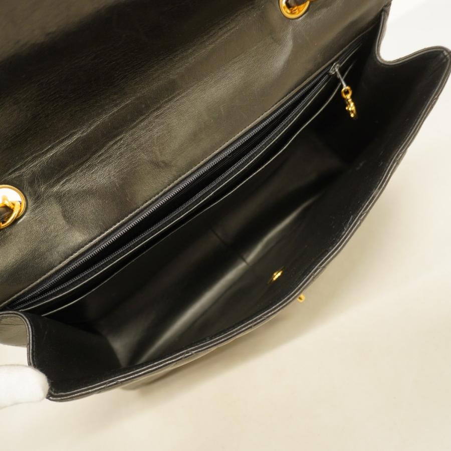 【6dc2841】シャネル ショルダーバッグ デカマトラッセ Wチェーン ラムスキン ブラック ゴールド金具【中古】レディース CHANEL（シャネル） 【6dc2841】シャネル ショルダーバッグ デカ