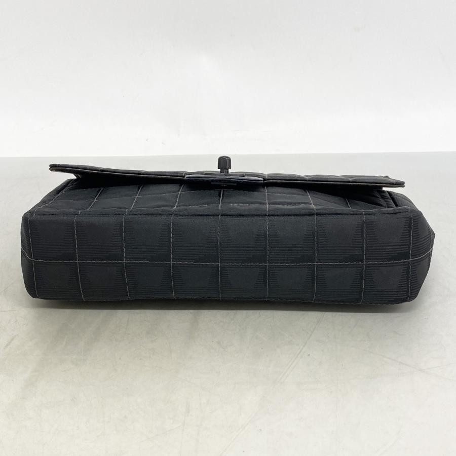 【6dc2885】シャネル ショルダーバッグ ニュートラベル Wチェーン ナイロン ブラック シルバー金具【中古】レディース CHANEL（シャネル） 【6dc2885】シャネル ショルダーバッグ ニュー