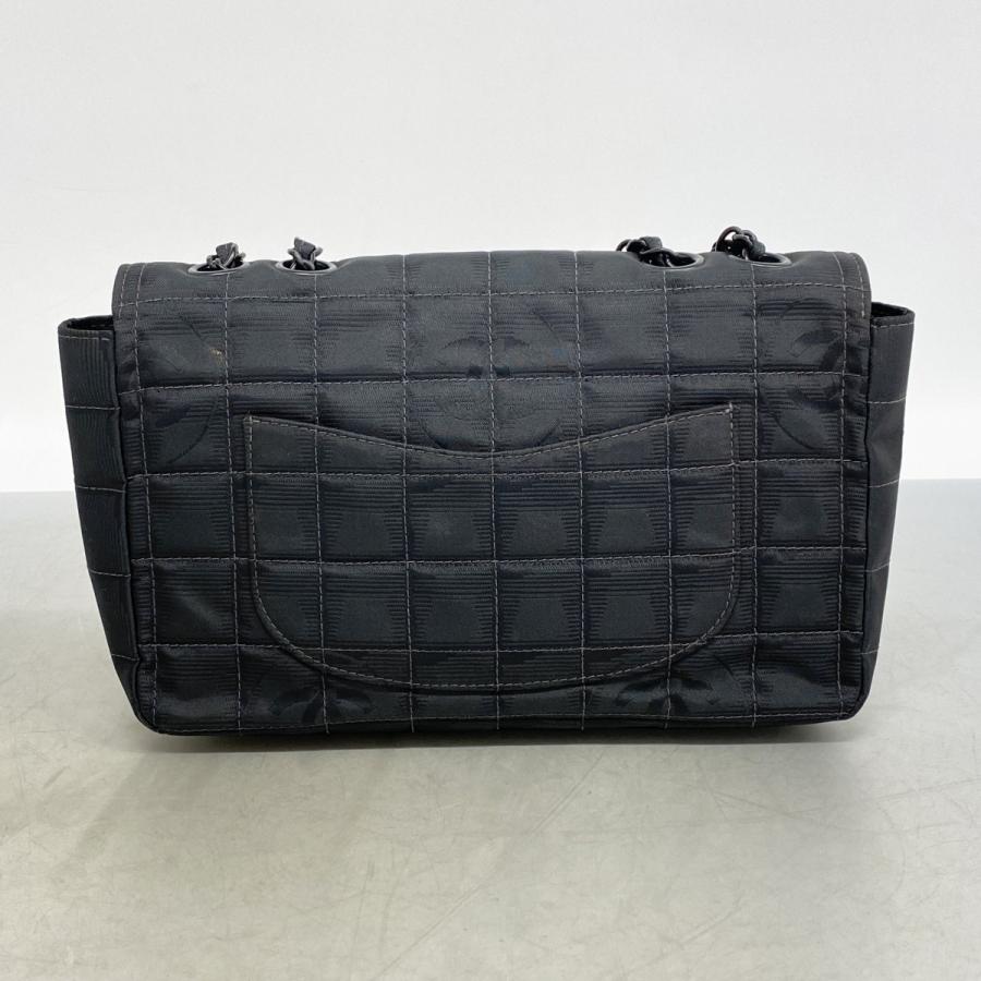 【6dc2885】シャネル ショルダーバッグ ニュートラベル Wチェーン ナイロン ブラック シルバー金具【中古】レディース CHANEL（シャネル） 【6dc2885】シャネル ショルダーバッグ ニュー