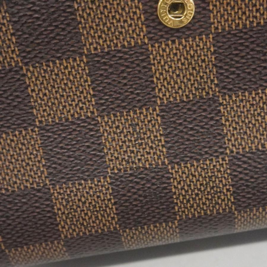 【5fc2531】ルイヴィトン 財布 ダミエ ポルトフォイユヴィエノワ N61674 エベヌ【中古】レディース LOUIS VUITTON - 【5fc2531】ルイヴィトン 財布 ダミエ ポルトフォイユ