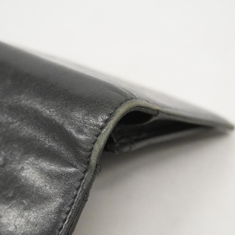 【6dc3586】シャネル 長財布 ラムスキン ブラック シルバー金具【中古】メンズ レディース ユニセックス CHANEL（シャネル） 【6dc3586】シャネル 長財布 ラムスキン ブラック