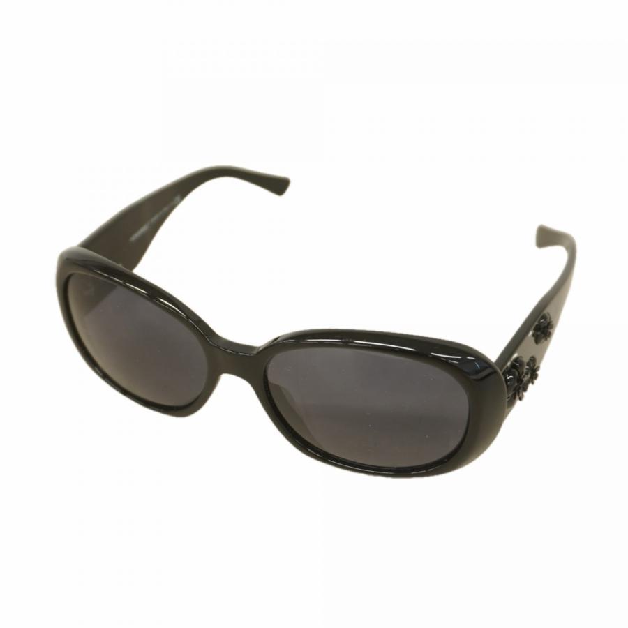【6db2146】シャネル サングラス カメリア 5113-A プラスチック ブラック ピンク シルバー金具【中古】レディース CHANEL - ☆最終価格【6db2146】シャネル サングラス カメリア 5113-A