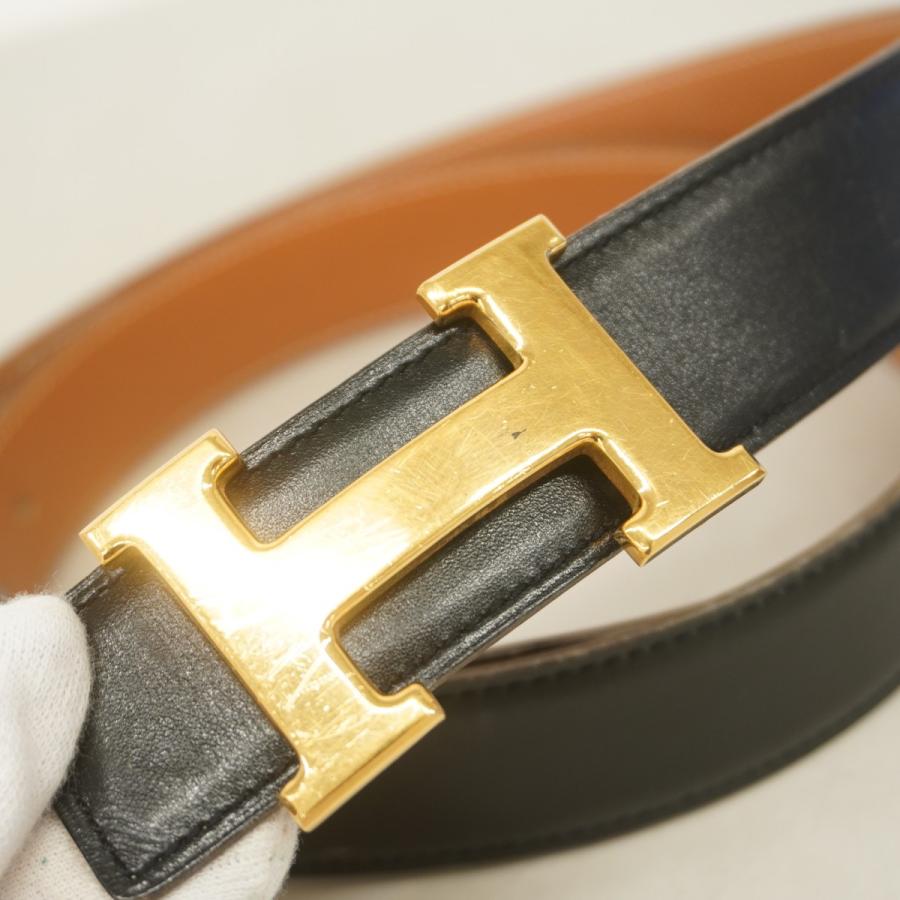 【6dc3742】エルメス ベルト コンスタンスベルト ボックスカーフ クシュベル ブラック ゴールド ゴールド金具 □A刻印【中古】メンズ レディース ユニセックス HERMES（エルメス） 【6dc3742】エルメス ベルト コンスタンスベルト