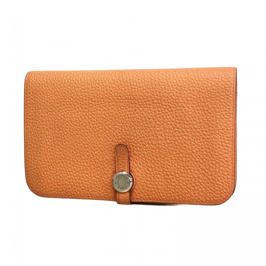 【6dc3967】エルメス 長財布 ドゴンGM トゴ ローズキャンディ シルバー金具 X刻印【中古】レディース HERMES（エルメス） ☆SALE【6dc3967】エルメス 長財布 ドゴンGM トゴ