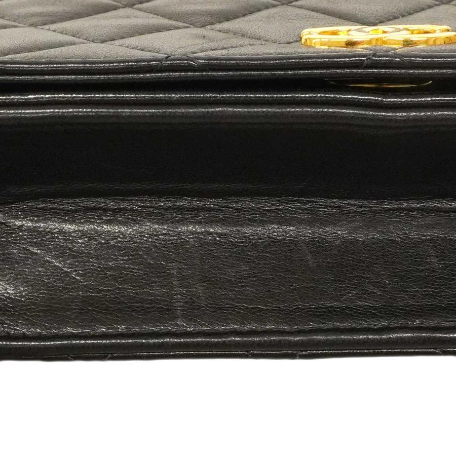 【6dd4254-k】シャネル ショルダーバッグ ミニマトラッセ チェーンショルダー ラムスキン ブラック ゴールド金具【中古】レディース_7