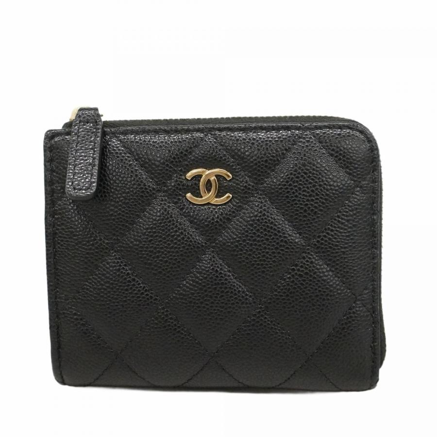 【6dd4261-k】シャネル 財布 マトラッセ キャビアスキン ブラック ゴールド金具【中古】レディース CHANEL（シャネル） 【6dd4261-k】シャネル 財布 マトラッセ キャビア