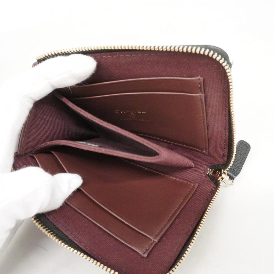 【6dd4261-k】シャネル 財布 マトラッセ キャビアスキン ブラック ゴールド金具【中古】レディース CHANEL（シャネル） 【6dd4261-k】シャネル 財布 マトラッセ キャビア