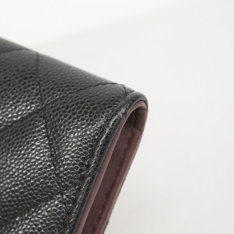 【6dd4261-k】シャネル 財布 マトラッセ キャビアスキン ブラック ゴールド金具【中古】レディース CHANEL（シャネル） 【6dd4261-k】シャネル 財布 マトラッセ キャビア