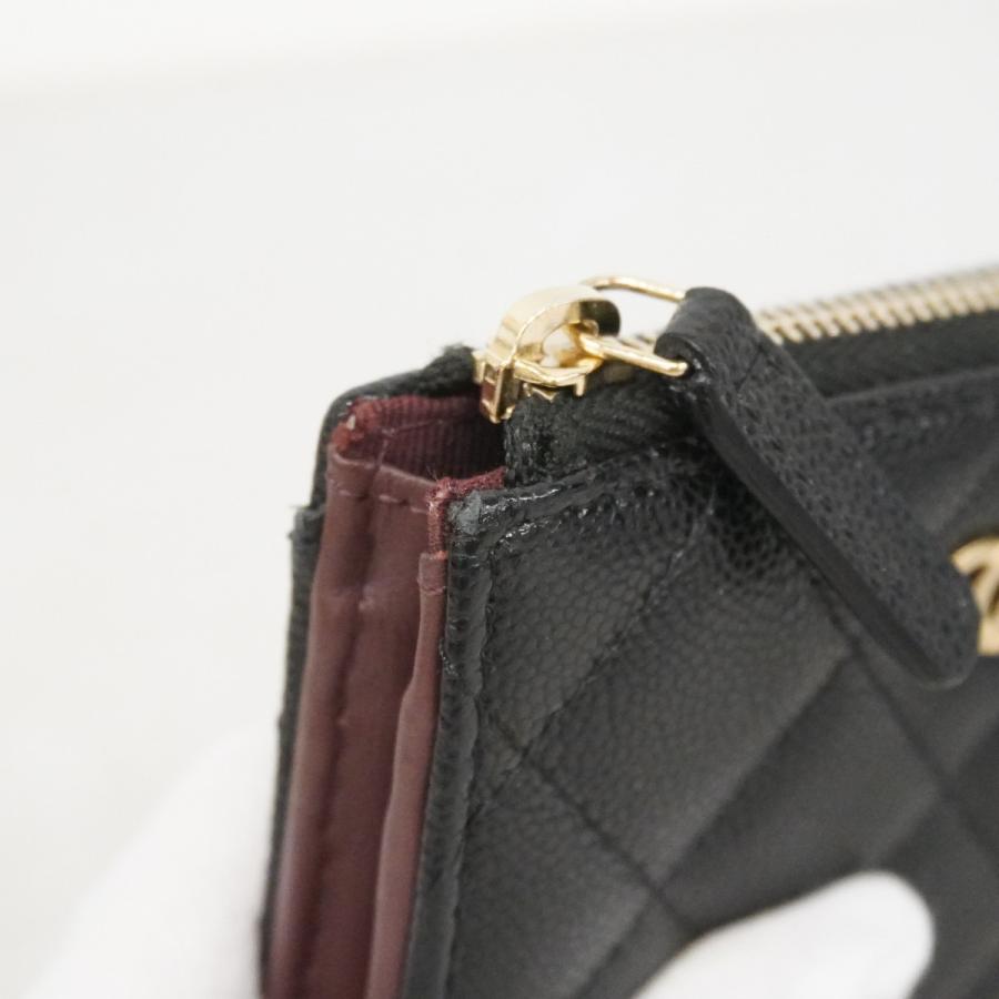 【6dd4261-k】シャネル 財布 マトラッセ キャビアスキン ブラック ゴールド金具【中古】レディース CHANEL（シャネル） 【6dd4261-k】シャネル 財布 マトラッセ キャビア