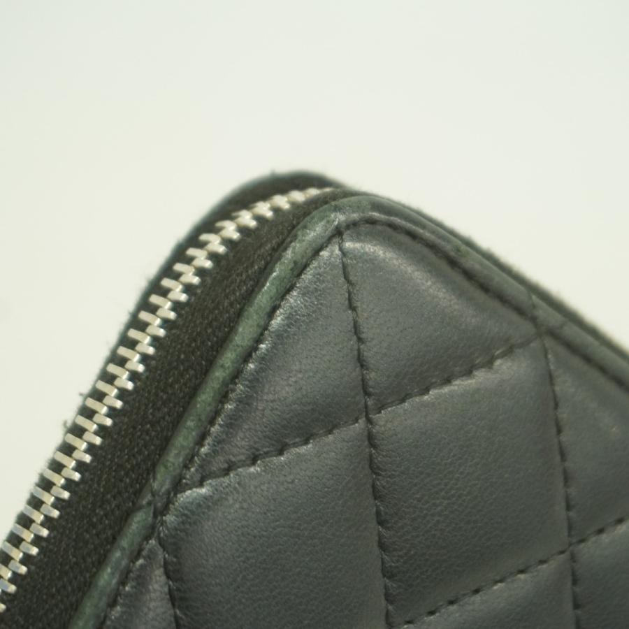 【6dd4408-k】シャネル 長財布 マトラッセ ラムスキン ブラック シルバー金具【中古】レディース CHANEL（シャネル） 【6dd4408-k】シャネル 長財布 マトラッセ
