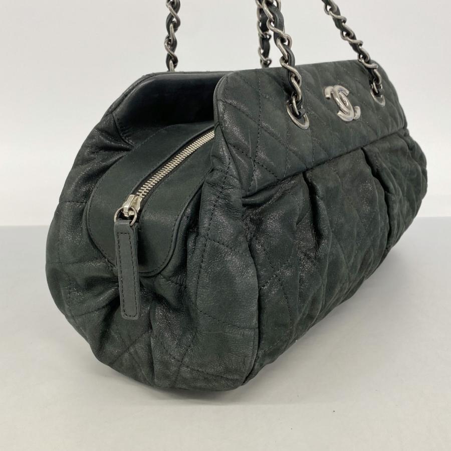 【6dd4798】シャネル ショルダーバッグ マトラッセ チェーンショルダー レザー ブラック シルバー金具【中古】レディース CHANEL（シャネル） 【6dd4798】シャネル ショルダーバッグ マトラッセ