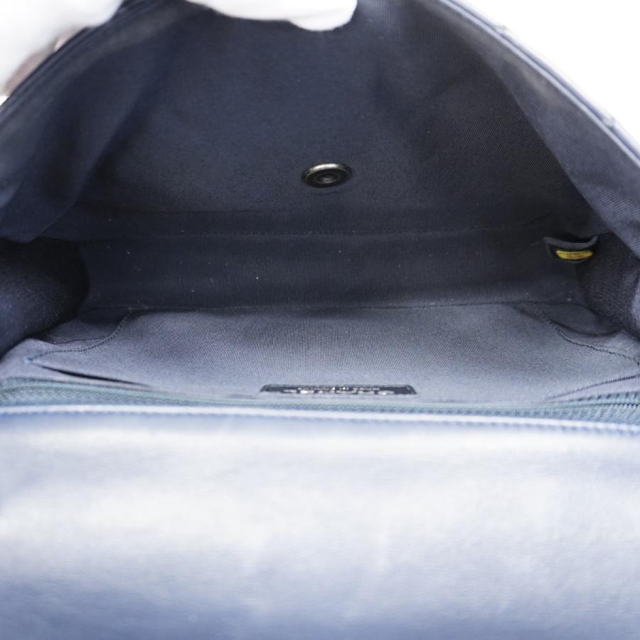 ★SALE 【6dd4856】シャネル ショルダーバッグ マトラッセ Wチェーン ラムスキン ネイビー ブラック シルバー金具【中古】レディース_3