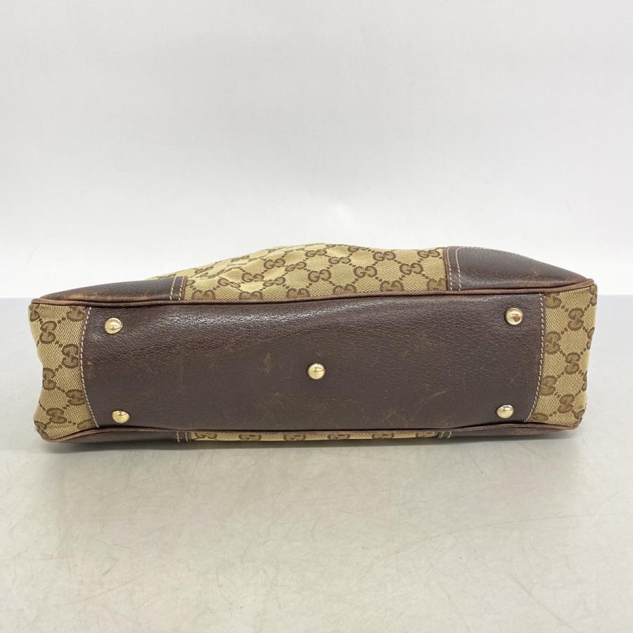 【6dd5008】グッチ トートバッグ GGキャンバス/シェリーライン 163805 キャンバス ブラウン ゴールド金具【中古】レディース_2