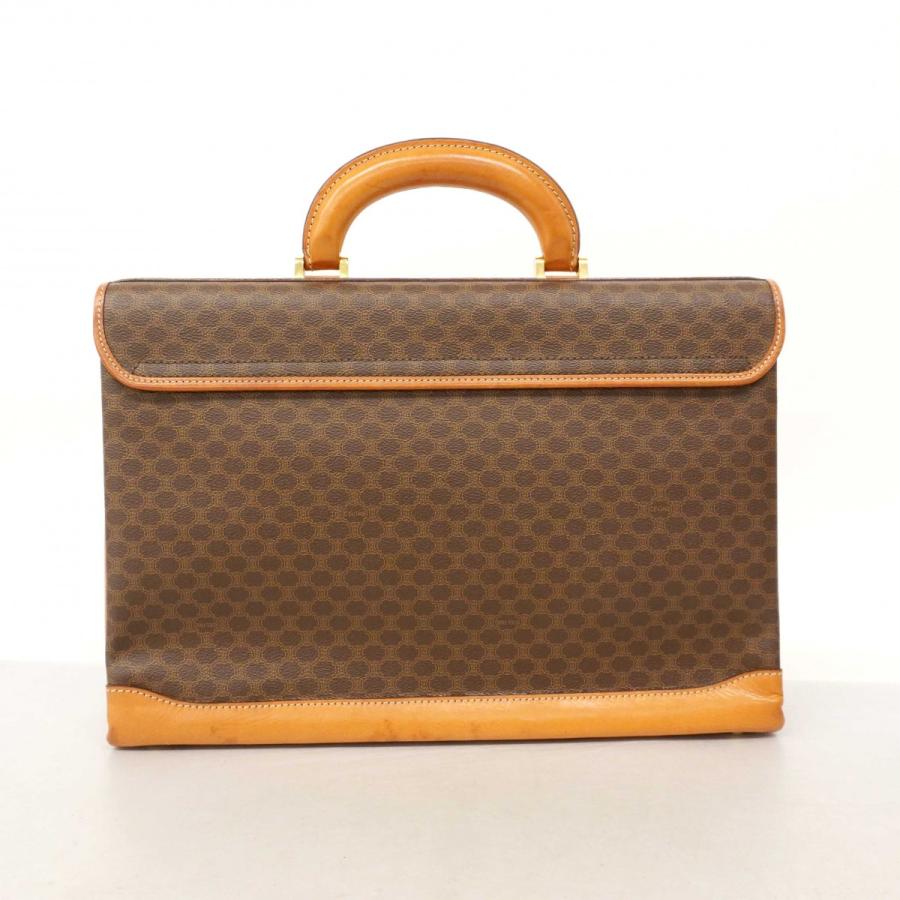 【美品】CELINE マカダム柄 ブリーフケース ビジネスバッグ PVC 茶色 セリーヌ/ビジネスバッグ/マカダム柄/ダークブラウン×ベージュ/PVC