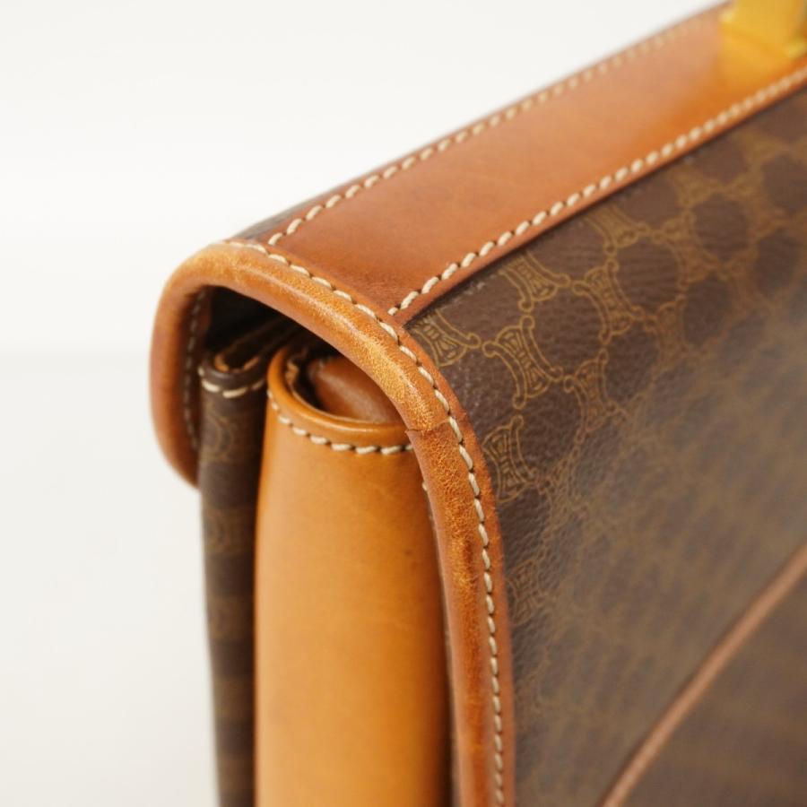 【美品】CELINE マカダム柄 ブリーフケース ビジネスバッグ PVC 茶色 セリーヌ/ビジネスバッグ/マカダム柄/ダークブラウン×ベージュ/PVC