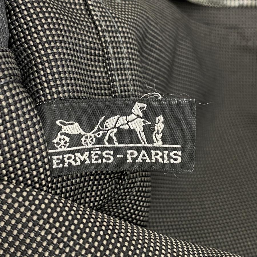 【6eb0999-k】エルメス トートバッグ エールラインMM キャンバス グレー シルバー金具【中古】メンズ レディース ユニセックス_4