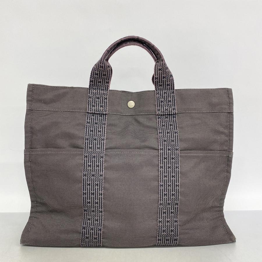 【6eb0999-k】エルメス トートバッグ エールラインMM キャンバス グレー シルバー金具【中古】メンズ レディース ユニセックス_8