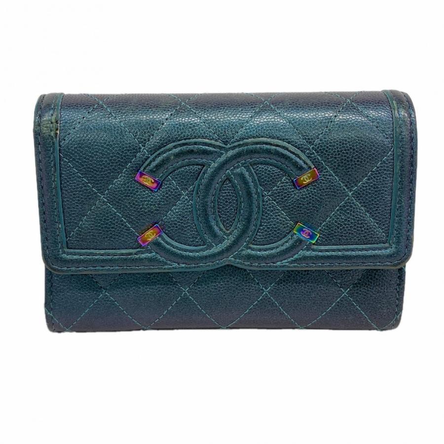 新品同様❤️ シャネル　キャビアスキン　長財布　CCフィリグリー シャネル CCフィリグリー キャビアスキン 長財布 ピンク A84448