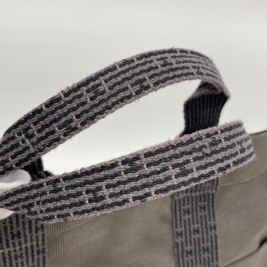 【6ee5952-k】エルメス トートバッグ エールラインMM キャンバス グレー シルバー金具【中古】メンズ レディース ユニセックス_8