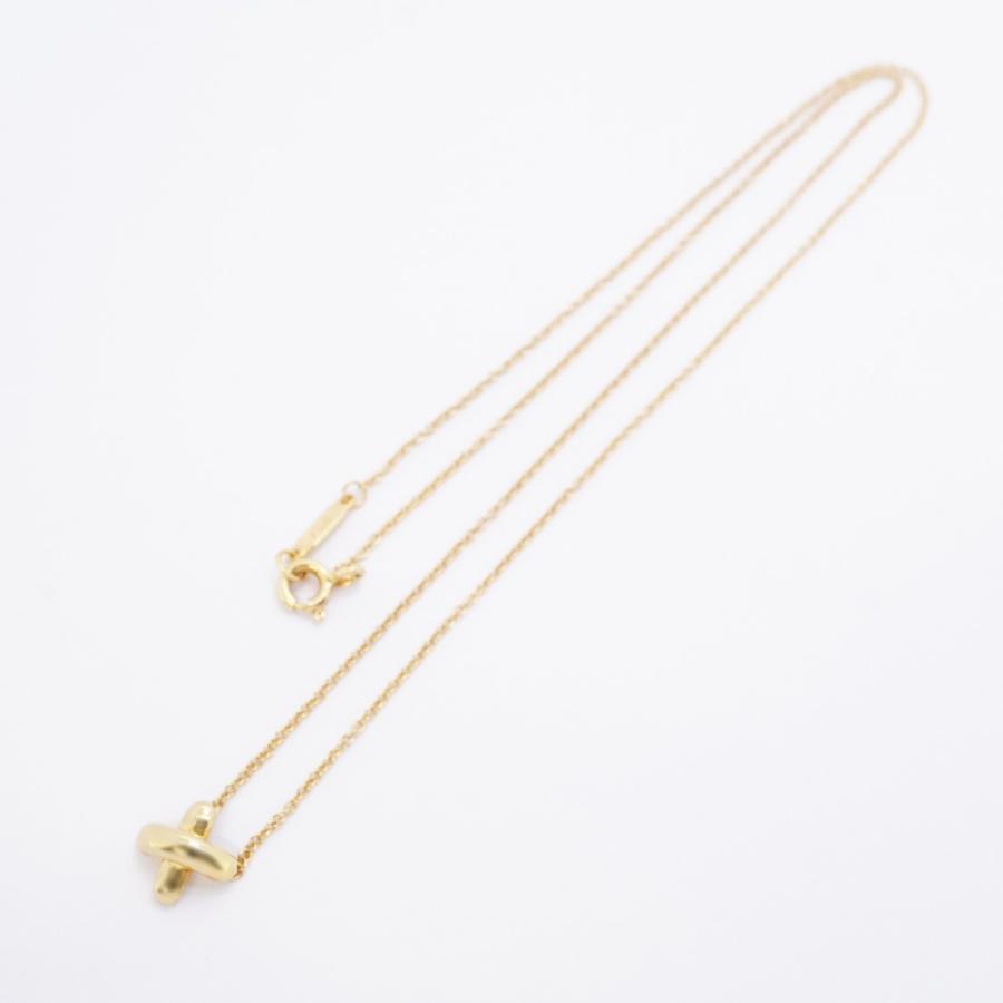 【6jdb0462】ティファニー ネックレス クロスステッチ K18YG イエローゴールド【中古】レディース_2