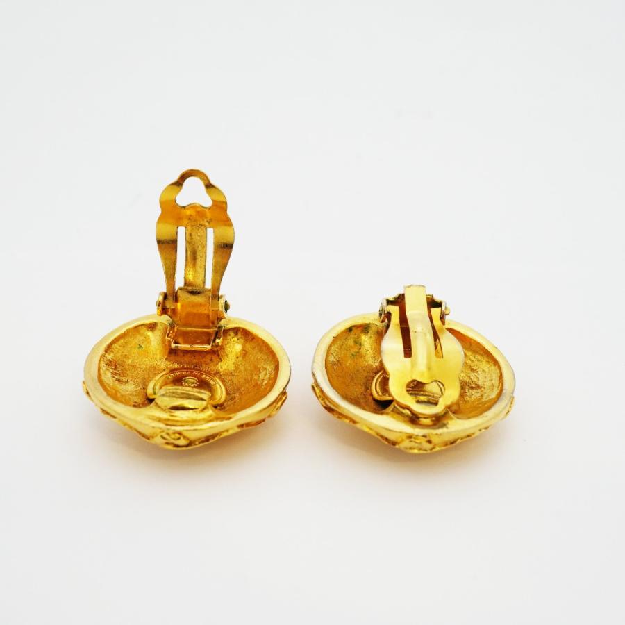 【6jdb0541】シャネル イヤリング ヴィンテージ ココマーク 丸型 サークル GPメッキ ゴールド【中古】レディース