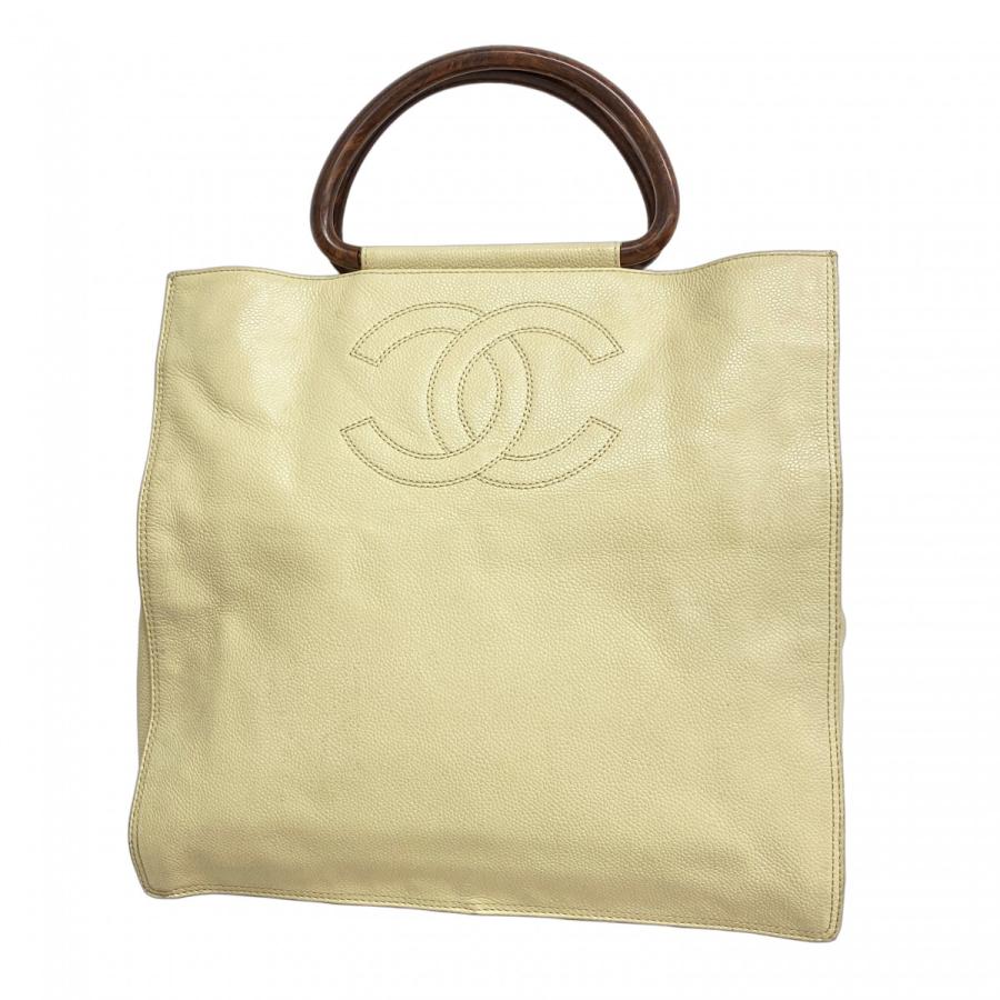 CHANEL 【5hb1056】シャネル ハンドバッグ キャビアスキン ベージュ  