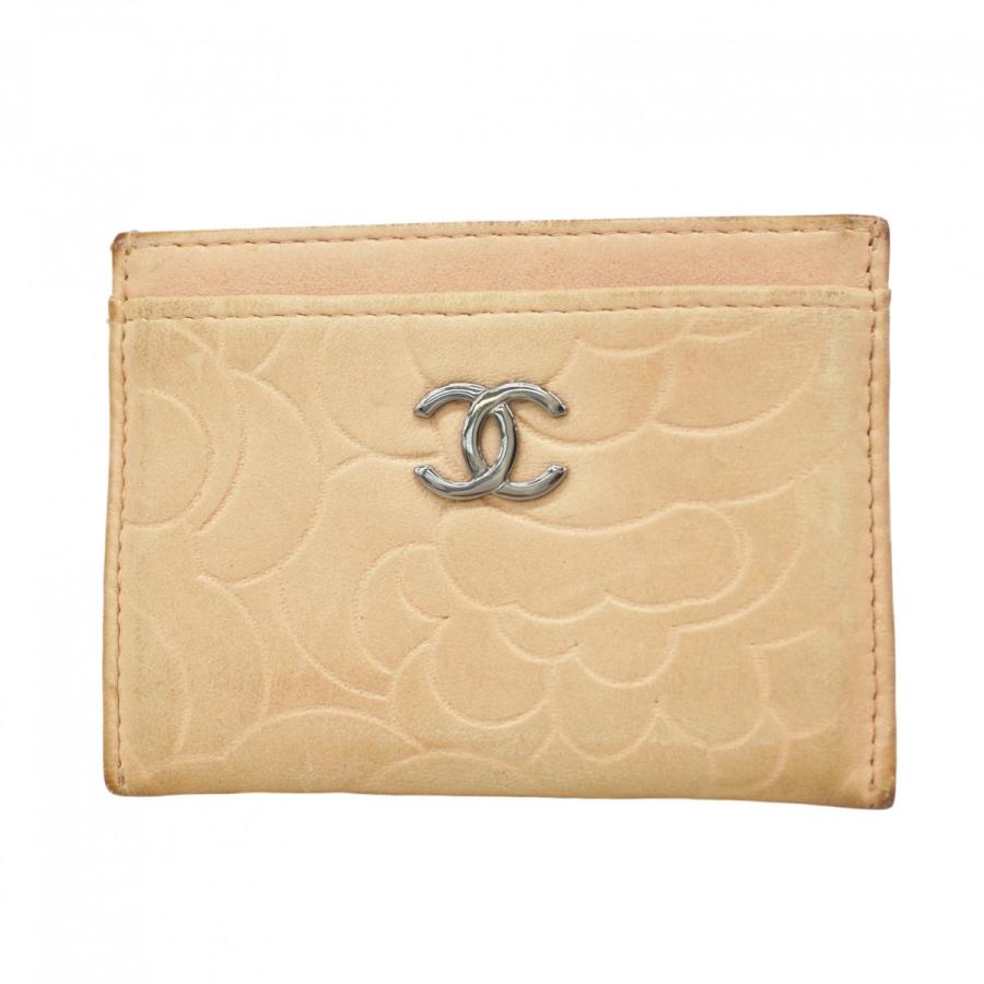 CHANEL ☆SALE【5ib2395】シャネル カードケース カメリア ラムスキン  