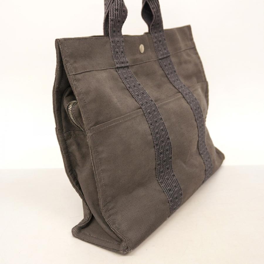 5id5533-h】エルメス トートバッグ エールラインMM キャンバス グレー