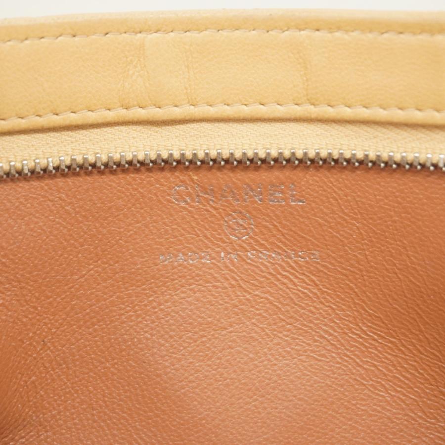 CHANEL 【5ie5810】シャネル ポーチ マトラッセ ラムスキン ベージュ  