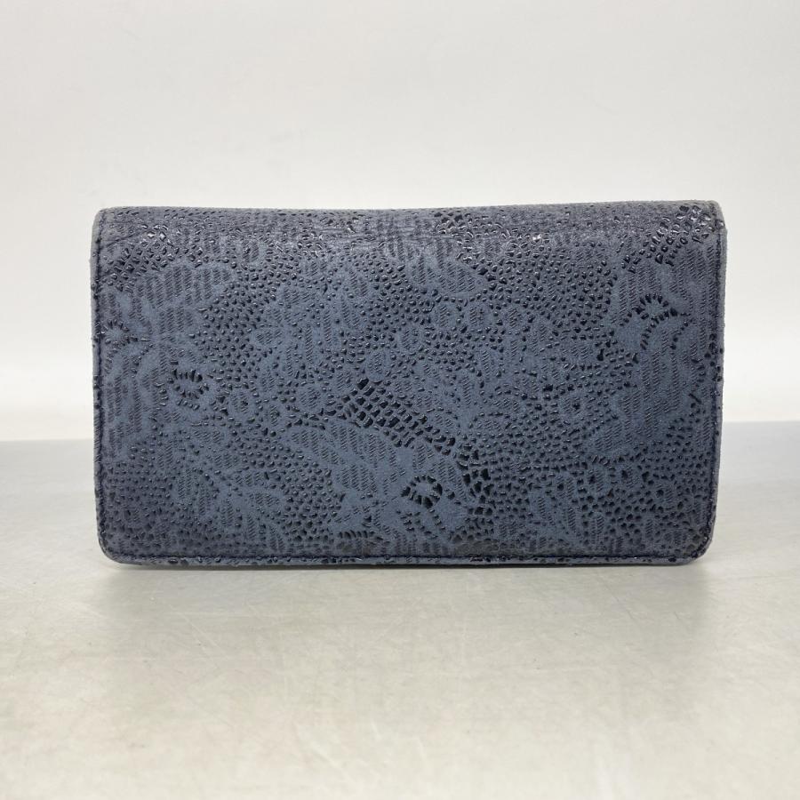 CHANEL 【5ma0606】シャネル 長財布 レザー ネイビー シルバー金具  
