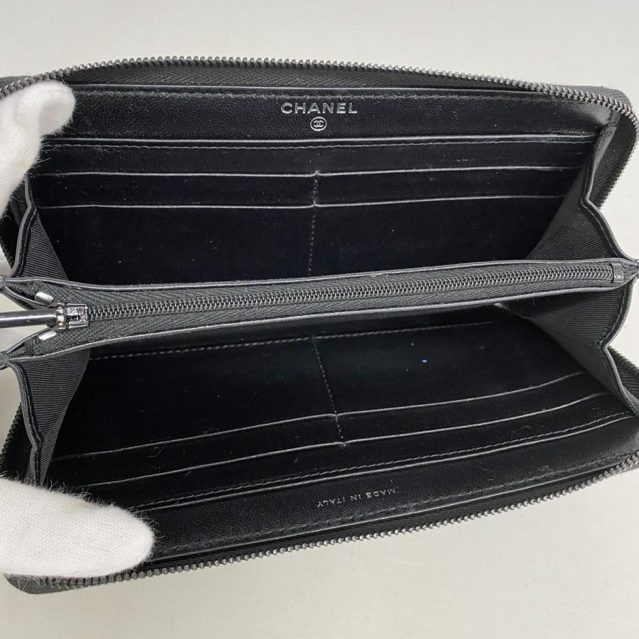 CHANEL 【5ma0958-h】シャネル 長財布 マトラッセ ラムスキン ブラック  