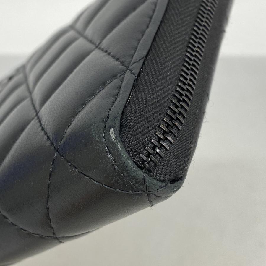 CHANEL 【5ma0958-h】シャネル 長財布 マトラッセ ラムスキン ブラック  