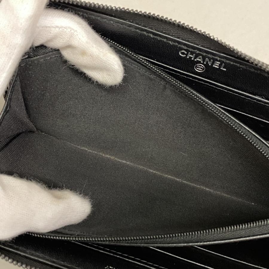 CHANEL 【5ma0958-h】シャネル 長財布 マトラッセ ラムスキン ブラック  
