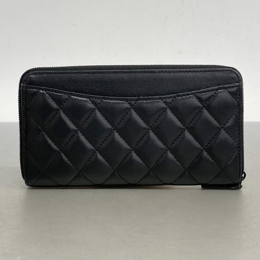 CHANEL 【5ma0958-h】シャネル 長財布 マトラッセ ラムスキン ブラック  