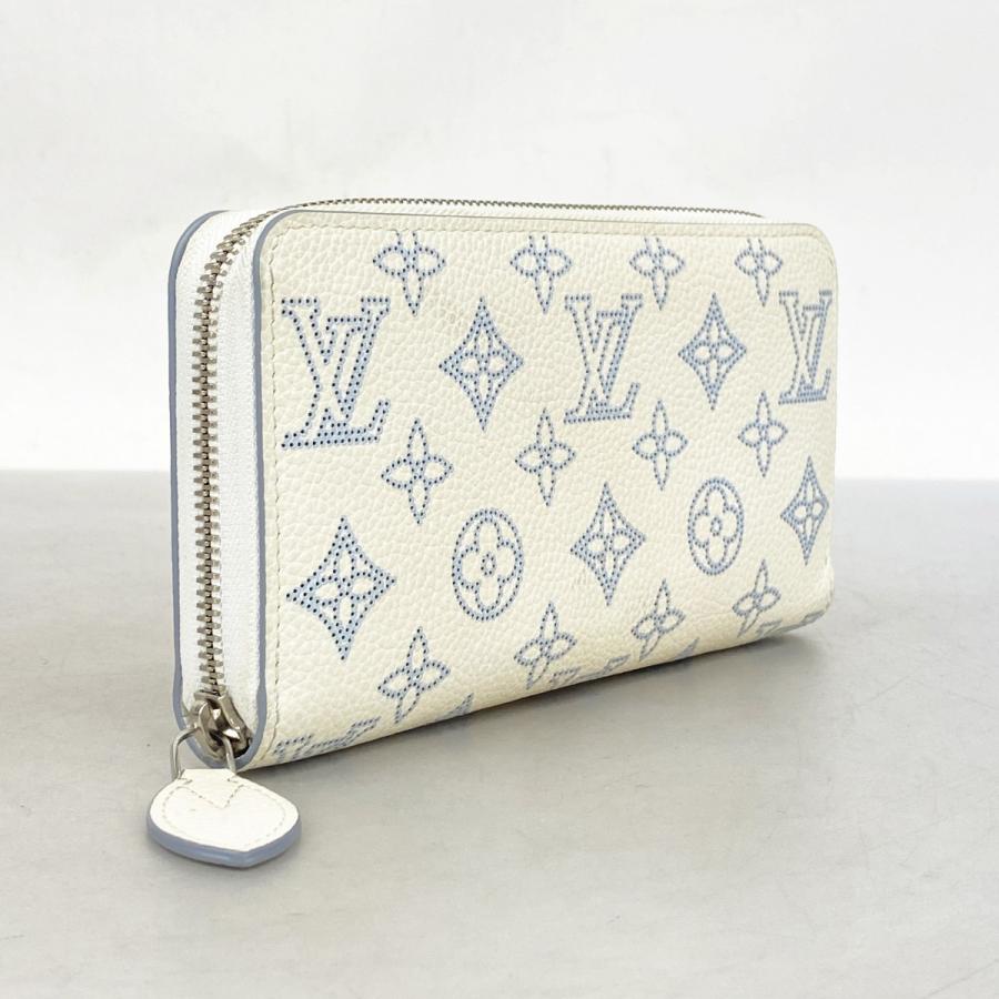 ルイヴィトン マヒナ ジッピーウォレット スカイブルー 長財布 レッド 札入