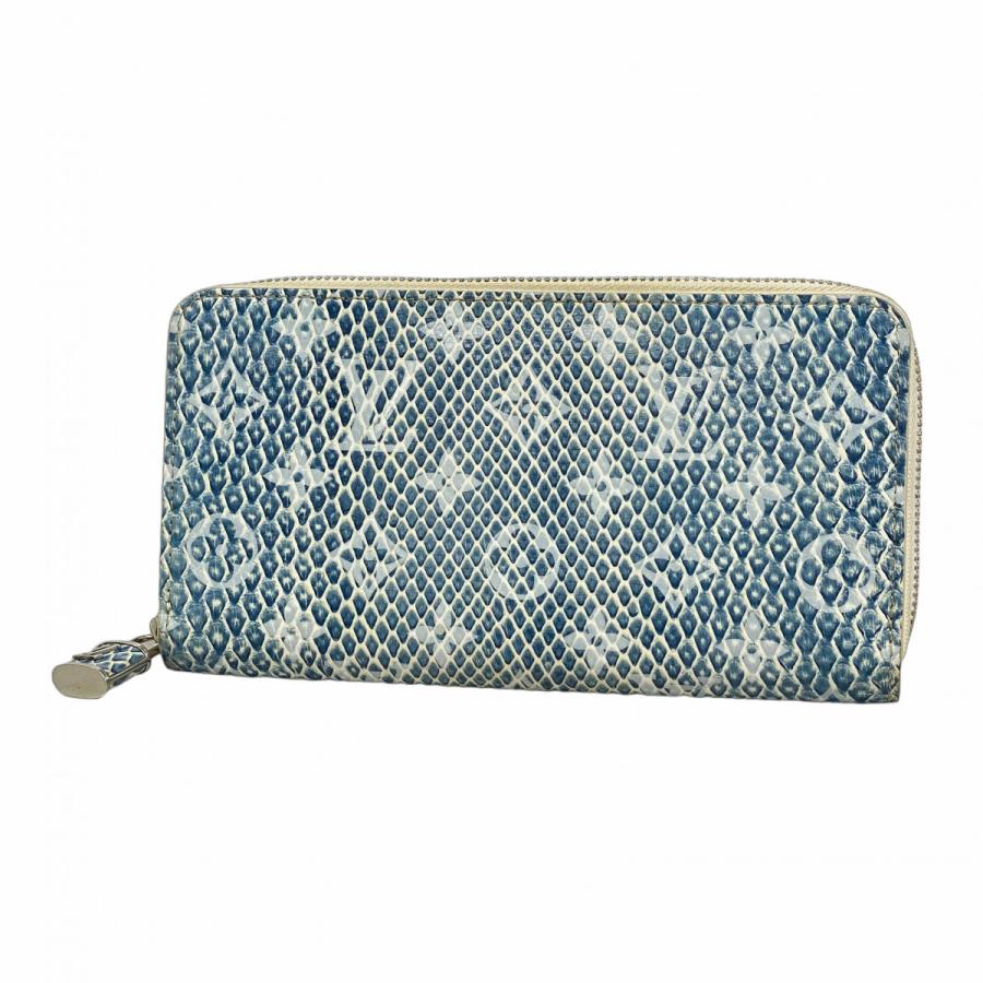 【5pb2895-h】ルイヴィトン 長財布 モノグラムパイソン  ジッピーウォレット N84193 パイソン ブルー【中古】メンズ レディース ユニセックス LOUIS VUITTON（ルイ・ヴィトン） ☆最終価格【5pb2895-h】ルイ