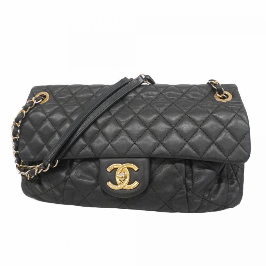 【5pb2804】シャネル ショルダーバッグ マトラッセ Wチェーン レザー ブラック ゴールド金具【中古】レディース CHANEL（シャネル） ☆最終価格【5pb2804】シャネル ショルダーバッグ