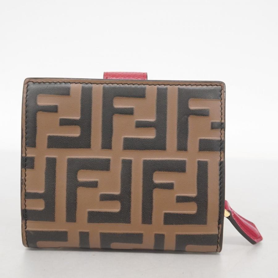美品 FENDI フェンディ 折財布 ズッカ キャンバス レザー ブラウン FENDI（フェンディ） 三つ折り財布 ズッカ キャンバス ブラウン : JJ