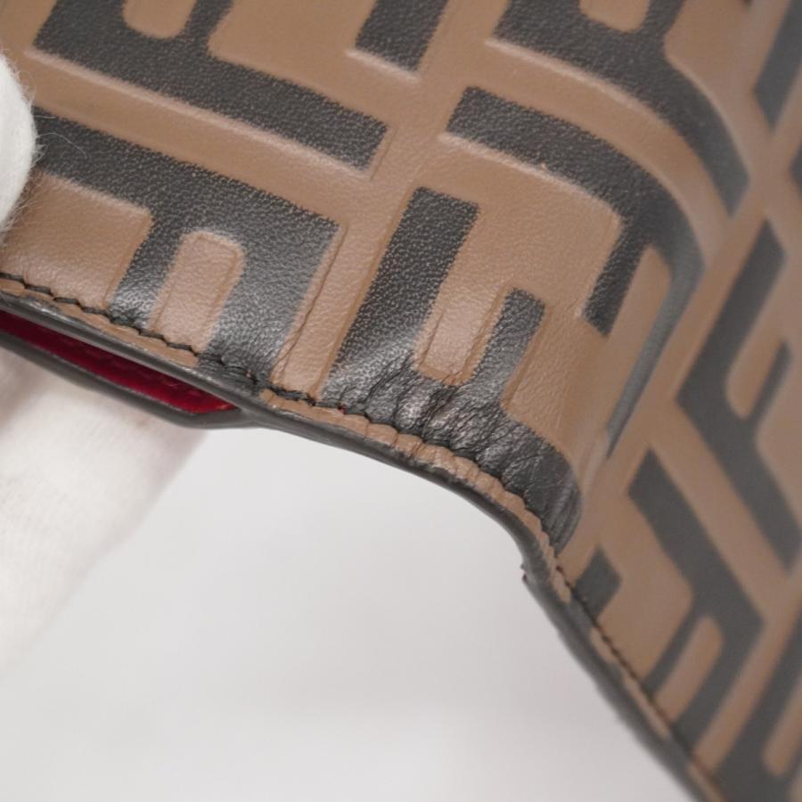 【美品】 FENDI ズッカ柄 長財布 PVC ゴールドロゴ レッド フラップ 楽天市場】フェンディ【FENDI】 ズッカ柄キャンバスXレザー二つ折り長