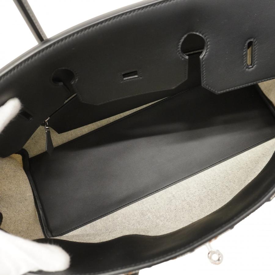 ★SALE【6cd5349-g】エルメス ショルダーバッグ ショルダーバーキン39 トワルアッシュ スイフト ブラック シルバー金具 G刻印【中古】レディース HERMES - ☆SALE【6cd5349-g】エルメス ショルダーバッグ ショルダー