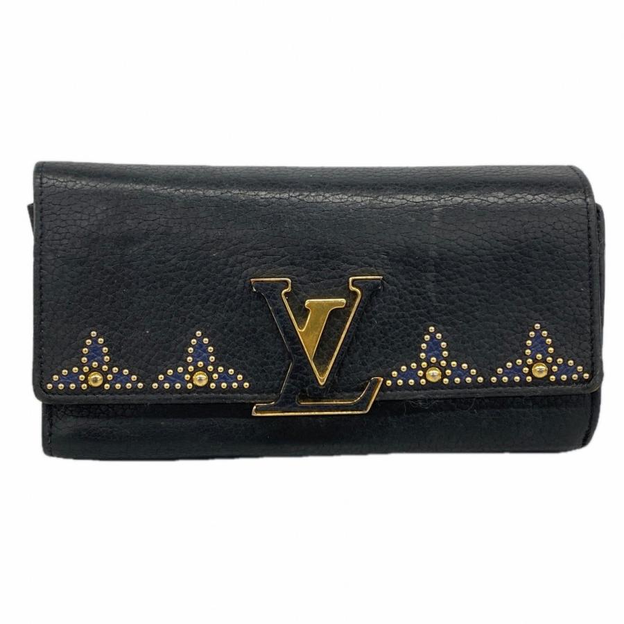 ★SALE【6db1467-k】ルイヴィトン 長財布 トリヨン ポルトフォイユカプシーヌ M63211 ノワール【中古】レディース LOUIS VUITTON（ルイ・ヴィトン） ☆最終価格☆SALE 【6db1467-k】ルイ