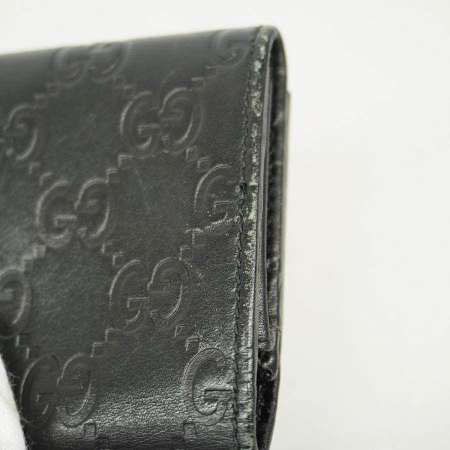 ★SALE【6db2117】グッチ 名刺入れ グッチシマ 120965 レザー ブラック シルバー金具【中古】レディース