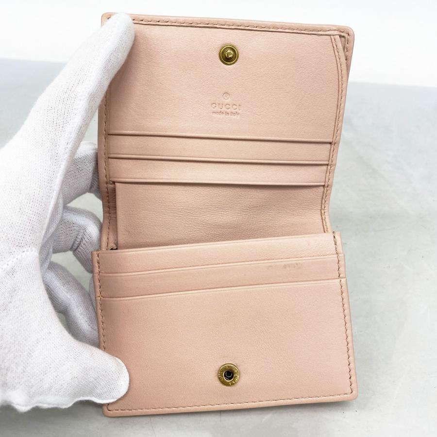 【6dd4724-k】グッチ 財布 GGマーモント 443125 レザー ピンク ゴールド金具【中古】レディース GUCCI（グッチ） 【6dd4724-k】グッチ 財布 GGマーモント 443125