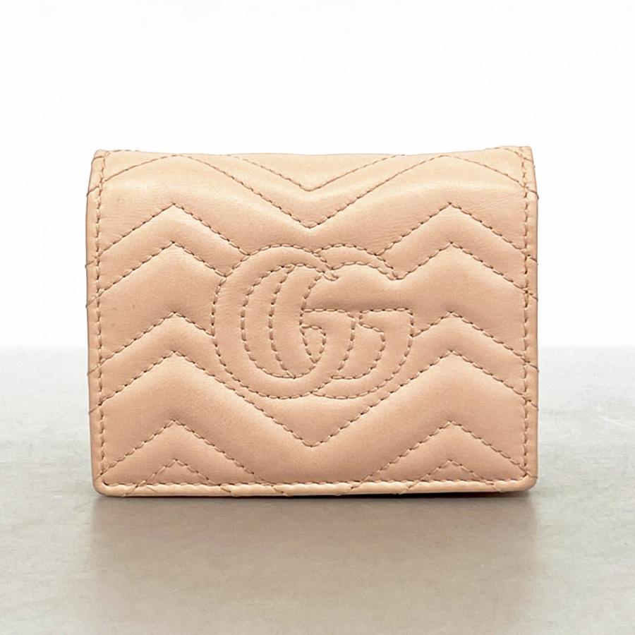 【6dd4724-k】グッチ 財布 GGマーモント 443125 レザー ピンク ゴールド金具【中古】レディース GUCCI（グッチ） 【6dd4724-k】グッチ 財布 GGマーモント 443125