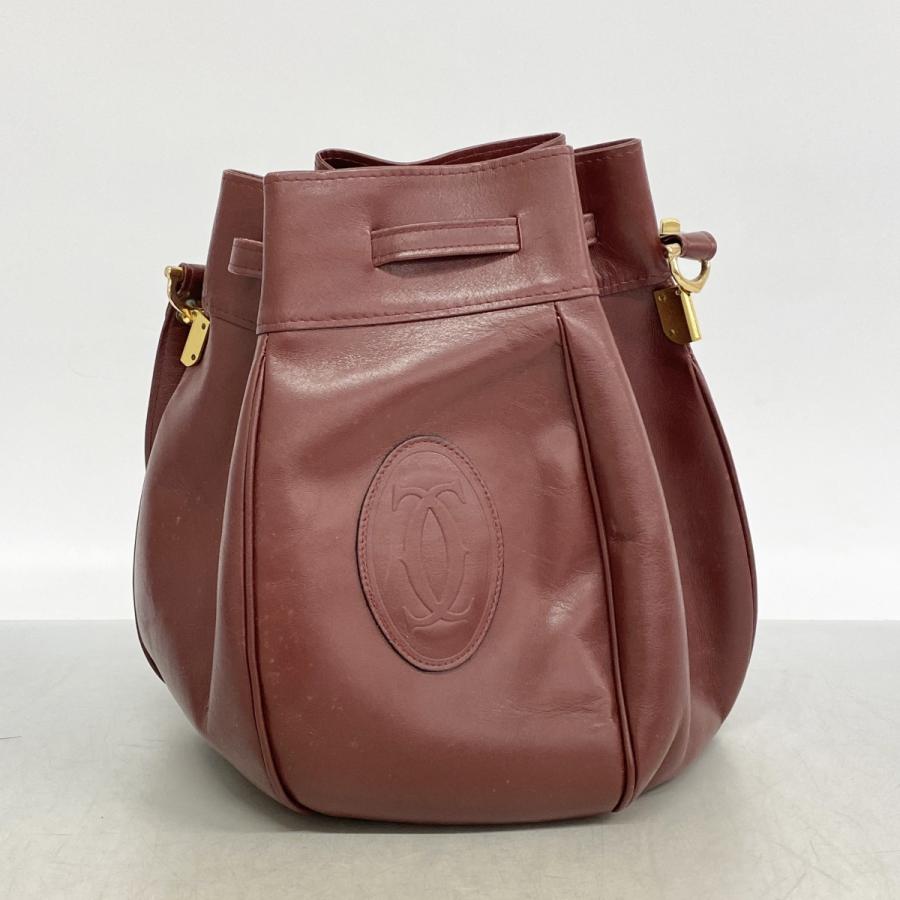 【美品】カルティエ　マストドゥ　ハンドバッグ　レザー　ボルドー　ゴールド金具 楽天市場】【10%OFF】 カルティエ ショルダーバッグ マスト ドゥ
