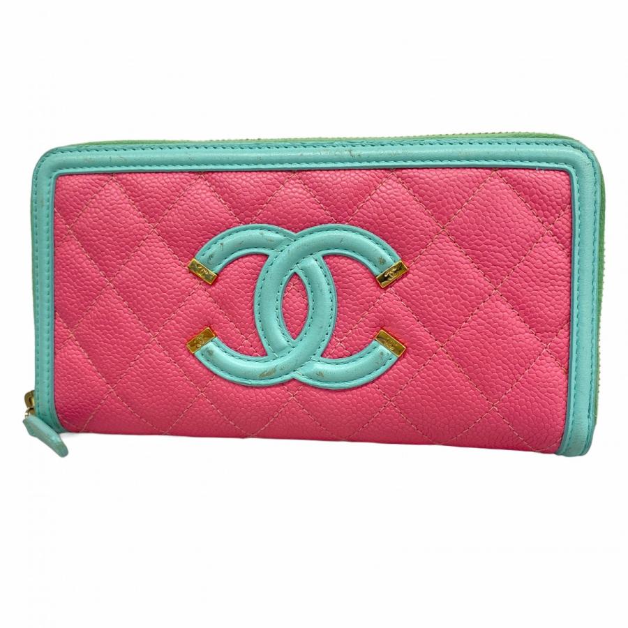 ✨ CHANEL シャネル CCフィリグリーキャビアスキン 三つ折り財布 シャネル CHANEL CCフィリグリー キャビアスキン フラップ三つ折り財布