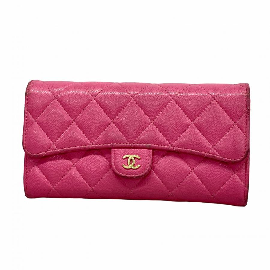 CHANEL 【5fe6411】シャネル 長財布 マトラッセ キャビアスキン