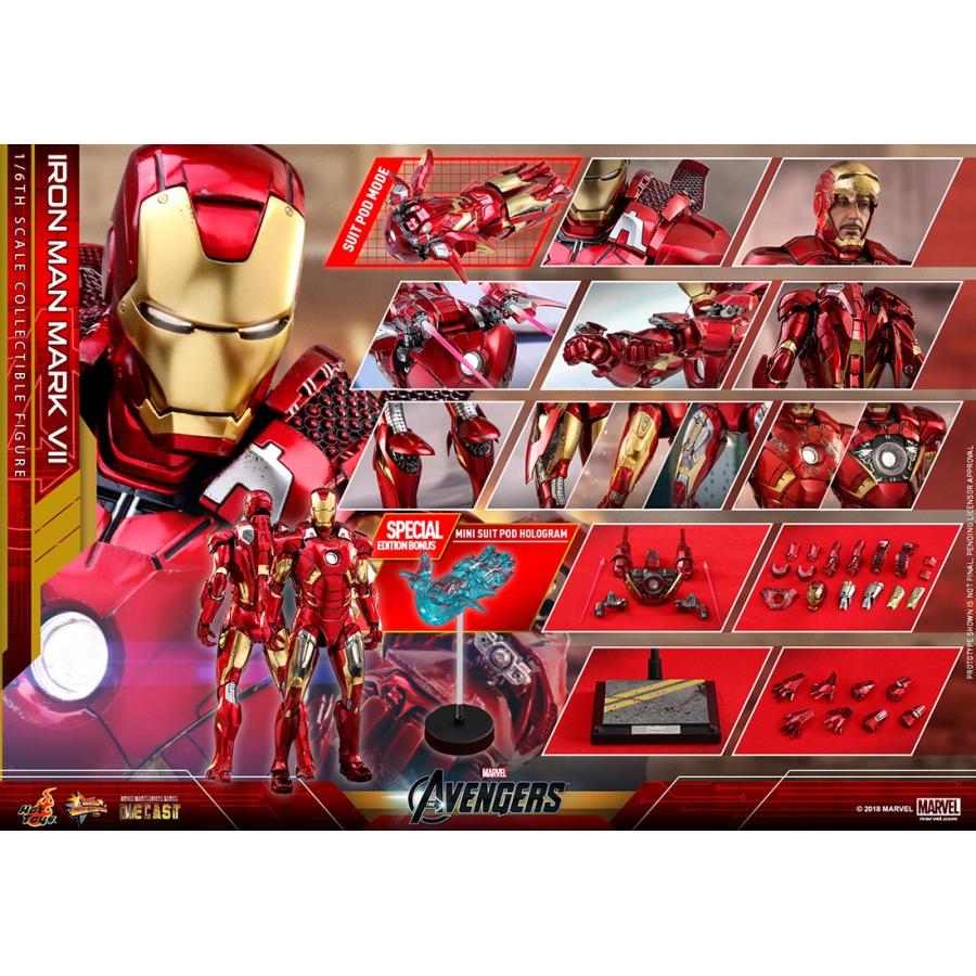 【輸送箱入り・ボーナスパーツ付き】ホットトイズ　ムービー・マスターピース DIECAST『アベンジャーズ』 アイアンマン・マーク7｜otakick-y